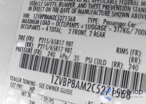 2012 Ford Mustang V6 from USA, damaged, VIN 1ZVBP8AM2C5271568